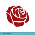 Red Rose Flower Icon Vector Logo Template Illustration Design. Vector EPS 10 Royalty Free Stock Photo