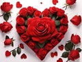 Red rose flower love shape Ai Generated Royalty Free Stock Photo