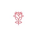 Red rose flower. Vector logo icon template Royalty Free Stock Photo