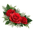 Red rose flowers corner arrangement Royalty Free Stock Photo