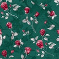 Red Rose Flowers design with Rama background texture for textile digital print