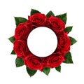 Red rose flowers frame Royalty Free Stock Photo