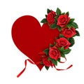 Red rose flowers heart shape arrangement