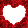 Red rose flowers heart shape frame Royalty Free Stock Photo