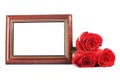 Red rose with a framework for photo