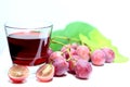 Red rose grapes and glass cup Royalty Free Stock Photo