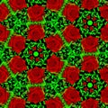 Red Rose And Green Leaf Seamless pattern Royalty Free Stock Photo