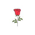 Red rose icon vector illustration Royalty Free Stock Photo