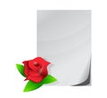 Red rose love letter illustration design