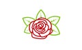 Red Rose Nature Lotus Logo