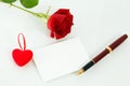 Rose and note Royalty Free Stock Photo