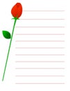 Red rose note paper Royalty Free Stock Photo