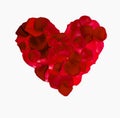 Red rose petal heart Royalty Free Stock Photo