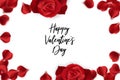 Red rose petals Valentines Day card Royalty Free Stock Photo