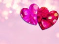 Red rose petals in heart shape Royalty Free Stock Photo