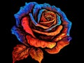 A red rose psychedelic style art.Generative AI