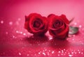 red rose and red background