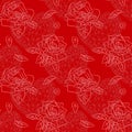 Red rose seamless pattern