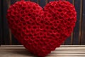 Red rose shape heart closeup. Generate Ai Royalty Free Stock Photo