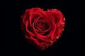 Red rose shape heart love. Generate Ai Royalty Free Stock Photo