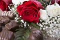 A Red Rose and Sweets Royalty Free Stock Photo