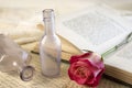 Red Rose and Vintage Apothecary Bottles