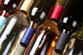 Red, rose and white wine bottles Royalty Free Stock Photo