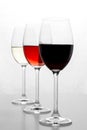 Red, rose and white wine in glass Royalty Free Stock Photo