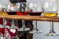 Red, rose and white wine in glasses. Royalty Free Stock Photo