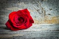 Red Rose On A Wooden Background Royalty Free Stock Photo