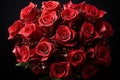 Red roses arranged in cupid arrow shape, valentine, dating and love proposal image Royalty Free Stock Photo