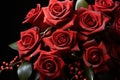 Red roses in a beautifully arranged composition, valentine, dating and love proposal image