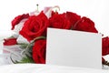 Red Roses with Blank Note Royalty Free Stock Photo