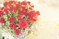 Red roses bouquet with glowing light background Royalty Free Stock Photo