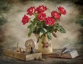 Red roses and chess Royalty Free Stock Photo