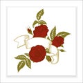 Red roses, element for design