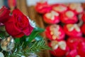 Red roses flowers with valentine festival and beautiful blur bouquet background . 8 marc . Very beautiful Red roses flowers . Soft Royalty Free Stock Photo