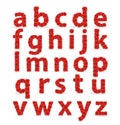 Red Roses font abc lowercase letters.