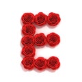 Red roses font letter E