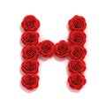 Red roses font letter H