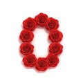 Red roses font number 0