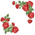 Red roses frames in vector ilustration