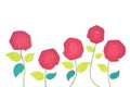 Red Roses in garden paper cut on white background Royalty Free Stock Photo