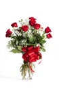 Red Roses Glass Vase Royalty Free Stock Photo