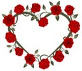 red roses heart frame Royalty Free Stock Photo