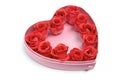 Red Roses in Heart-Shaped Box Royalty Free Stock Photo