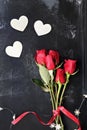 Red Roses and Hearts Royalty Free Stock Photo