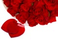 Red roses with hearts Royalty Free Stock Photo