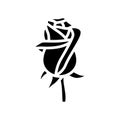 red roses love glyph icon vector illustration