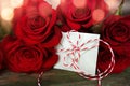 Red roses with a love letter Royalty Free Stock Photo